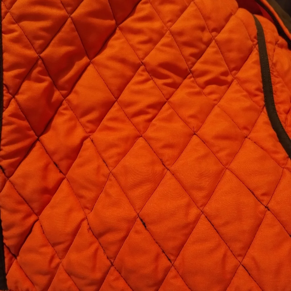 John Partridge chocolate Brown and Orange quilted full zip up comfy coat Jacket - Picture 16 of 16